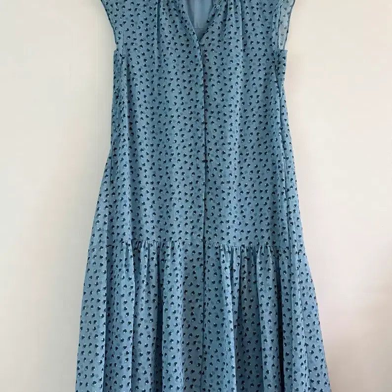 [BUNJANG] Morgan Blue Dot Long Dress / 모르간 블루 도트 롱원피스