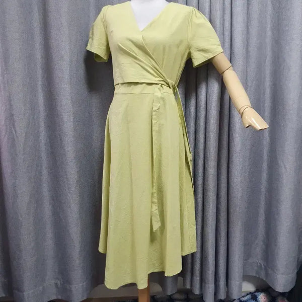 [BUNJANG] S.랩 Olive Linen Dress / S랩 올리브 린넨 원피스