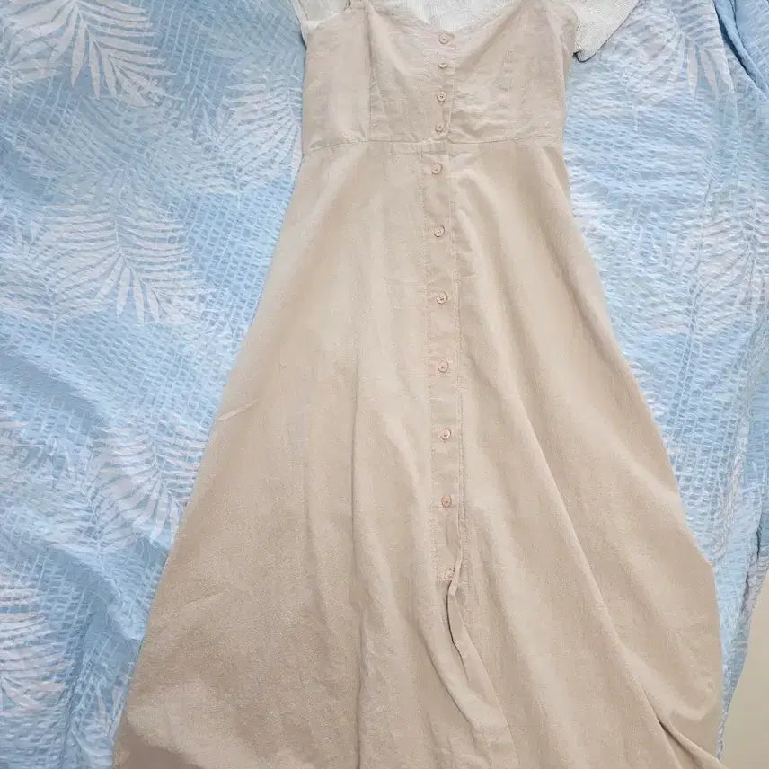 [BUNJANG] LAP Beige Bustier Long Dress / LAP베이지색 뷔스티에 원피스