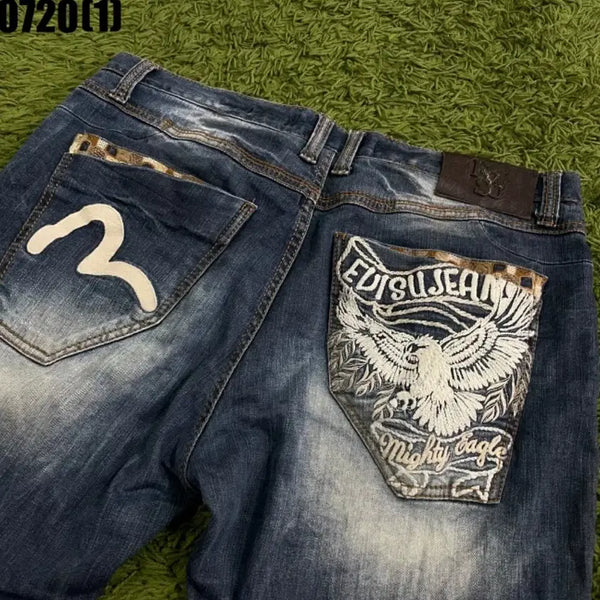 [BUNJANG] Evisu Eagle Embroidery Denim Pants / 에비수 데님팬츠 청바지 35