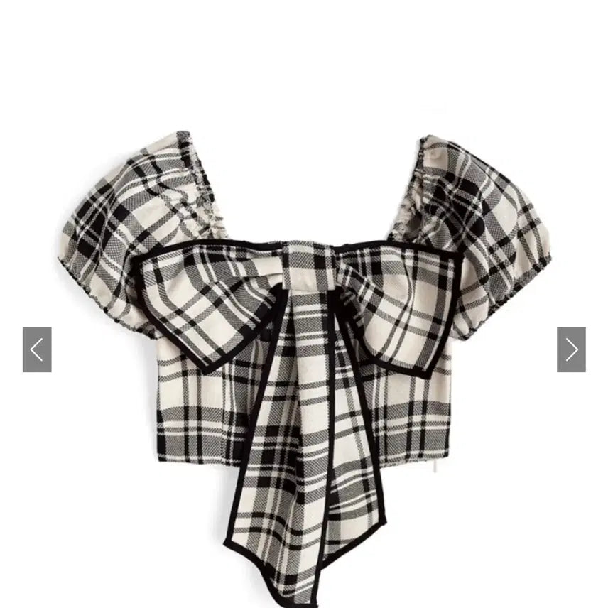 [BUNJANG] Check Ribbon Blouse / 스나계 체크 리본 블라우스