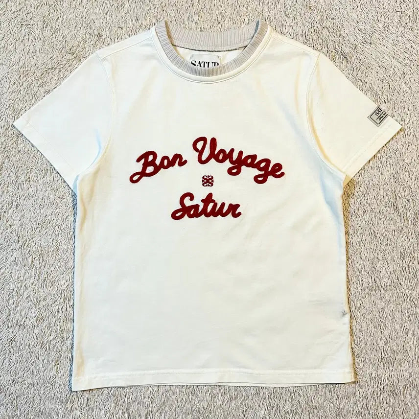 [BUNJANG] SaeTeR Logo Embroidered Voyage Short Sleeve T-Shirt Periode Red / [W] 세터 로고 자수 보야지 반팔 티셔츠 페리오드 레드