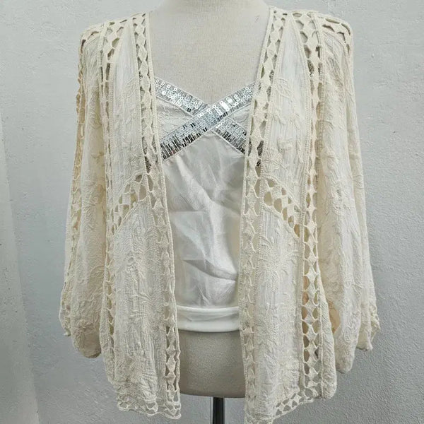 [BUNJANG] YGNGLMYY ITALY Embroidered Knit Cardigan Cream / YGNGLMYY ITALY 가디건 여 66/77 J6554