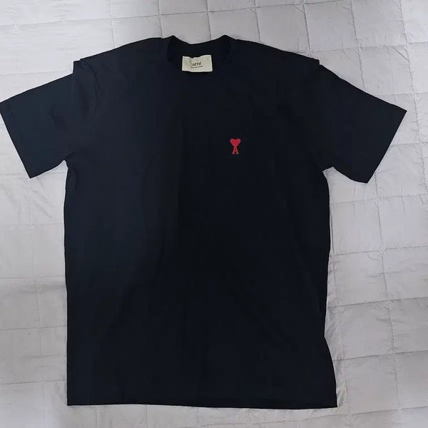 [BUNJANG] ARMY Heart Logo Short Sleeve T-Shirt Black / 아미 하트 로고 반팔 티셔츠 블랙