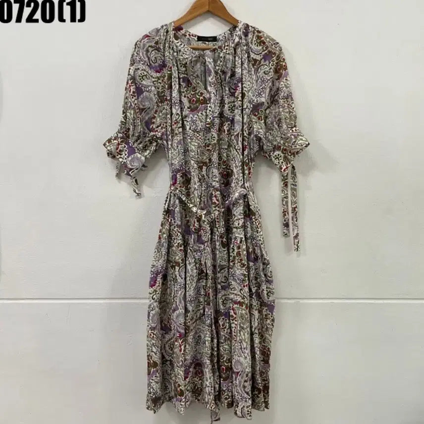[BUNJANG] Boutique Collect Purple Paisley Dress S / 부띠끄 콜렉트 퍼플 페이즐리 원피스 S