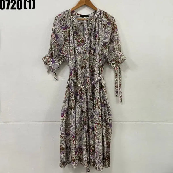 [BUNJANG] Boutique Collect Purple Paisley Dress S / 부띠끄 콜렉트 퍼플 페이즐리 원피스 S