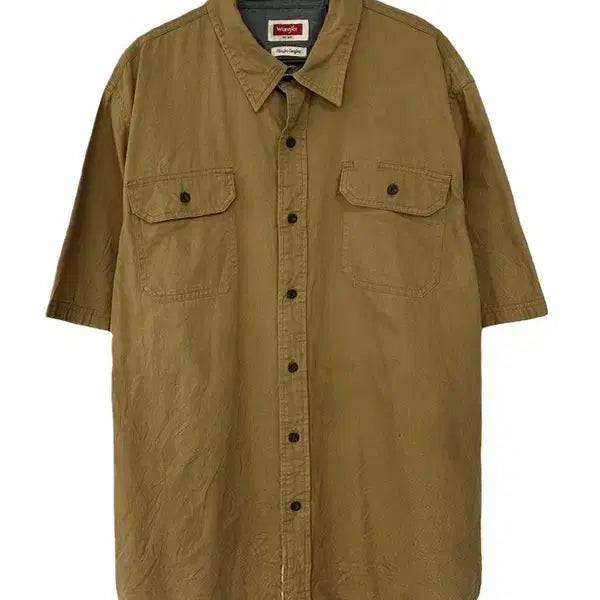 [BUNJANG] Wrangler Cotton Vintage Work Short Sleeve Shirt Camel / [L] WRANGLER 랭글러 코튼 빈티지 워크반팔셔츠 카멜