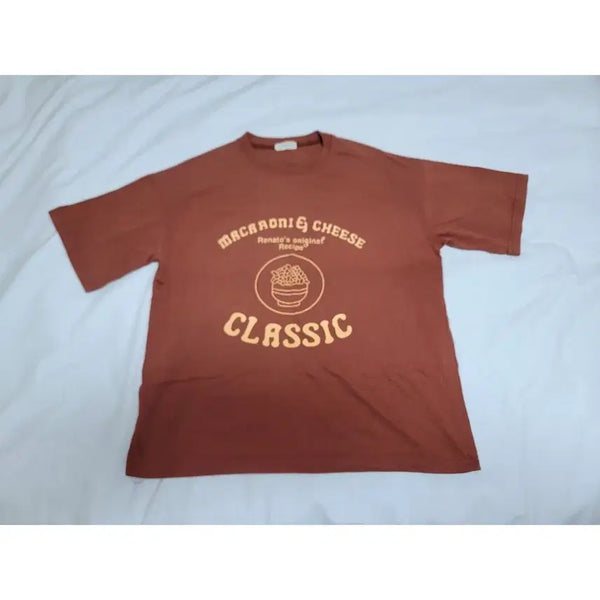 [BUNJANG] Brick Red Short Sleeve T-Shirt (One Size) / 벽돌색 반팔티 / 프리사이즈