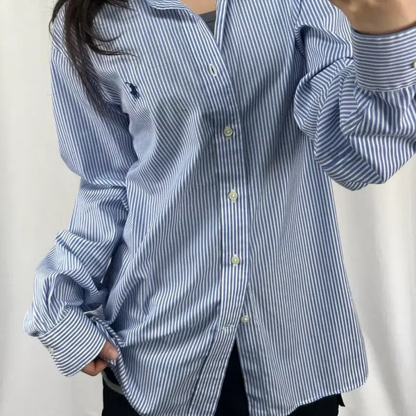 [BUNJANG] Polo Ralph Lauren Striped Long Sleeve Shirt Size 15 / 폴로 스트라이프 긴팔 셔츠