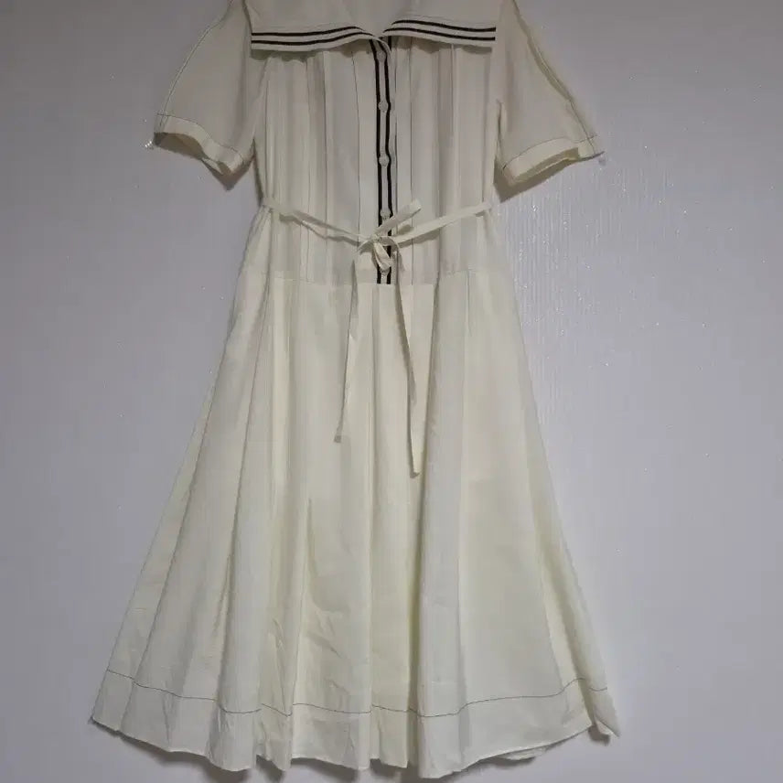 [BUNJANG] A'Corner 2023 Collar Belted Long Dress Beige/Ivory / 엣코너2023카라 벨티드 롱원피스55