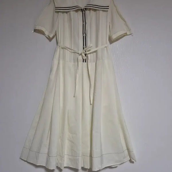 [BUNJANG] A'Corner 2023 Collar Belted Long Dress Beige/Ivory / 엣코너2023카라 벨티드 롱원피스55