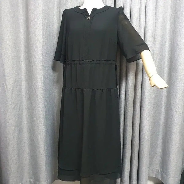 [BUNJANG] Olivia Chiffon Black Dress / 66올리비아 쉬폰 블랙원피스