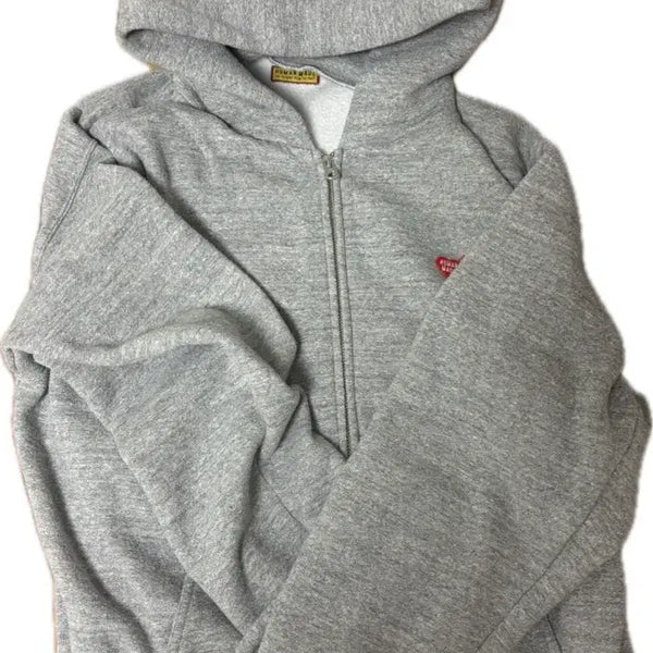 [BUNJANG] Human Made Grey Full-Zip Hoodie / 휴먼메이드 후드집업 회색 L 급처