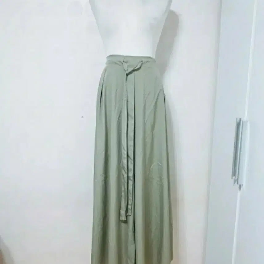 [BUNJANG] Wide Leg Summer Pants (Khaki Green) / 새것 얇은바지66 통바지66 여름바지66
