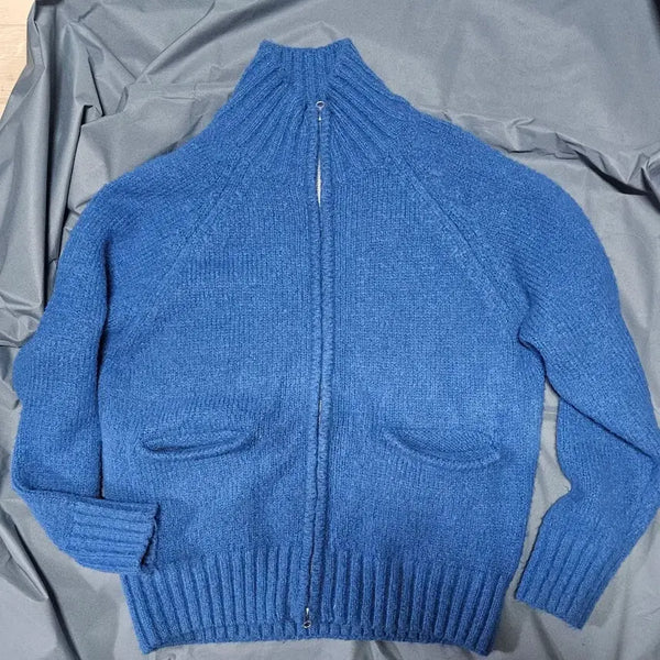 [BUNJANG] 8 Seconds Blue Knit Zip-Up Jacket / 에잇세컨즈 블루 니트 집업