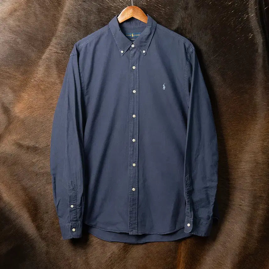 [BUNJANG] Polo Ralph Lauren Garment Dyed Cotton Shirt Navy XL / [110] 폴로 랄프로렌 가먼트다이드 코튼 셔츠 네이비