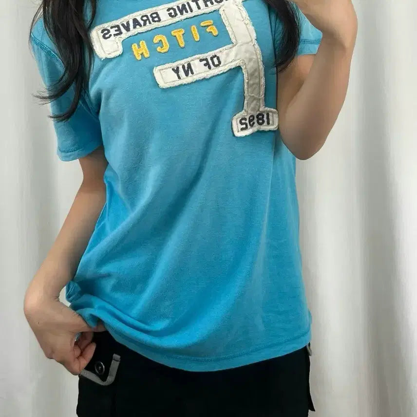 [BUNJANG] Abercrombie Sky Blue Short Sleeve T-Shirt / 아베크롬비 스카이블루 반팔