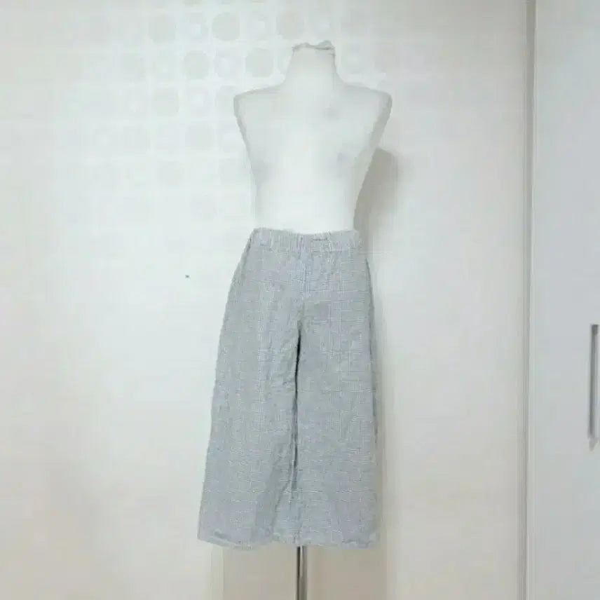 [BUNJANG] Linen Blend Cropped Pants - Gray / 7부바지77 얇은바지77 린넨바지77