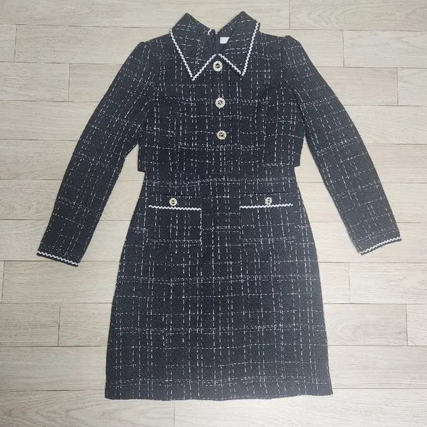 [BUNJANG] Jigott Tweed Jacket Dress Size 55 / 지고트 트위드 자켓 원피스 55