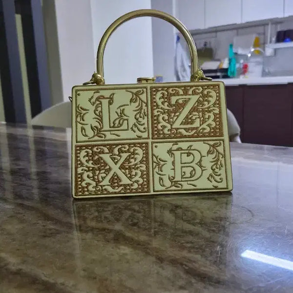 [BUNJANG] Embroidered Golden Bag / 자수 금장가방