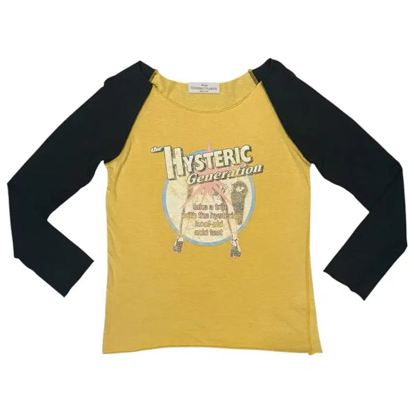 [BUNJANG] Hysteric Glamour Sample Off-Shoulder Raglan Long Sleeve T-Shirt / 히스테릭 글래머 샘플 오프숄더 라글란 롱슬리브 티셔츠