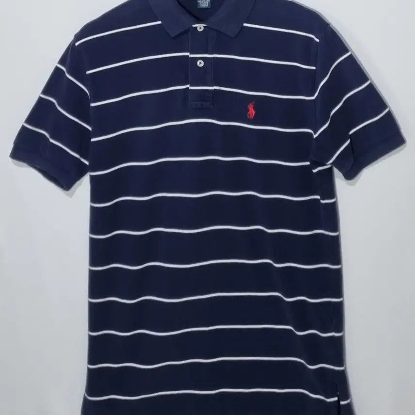 [BUNJANG] Polo Ralph Lauren Navy + White PK Stripe Short Sleeve T-Shirt / S ) 폴로랄프로렌 네이비+화이트 PK 스트라이프 반팔티