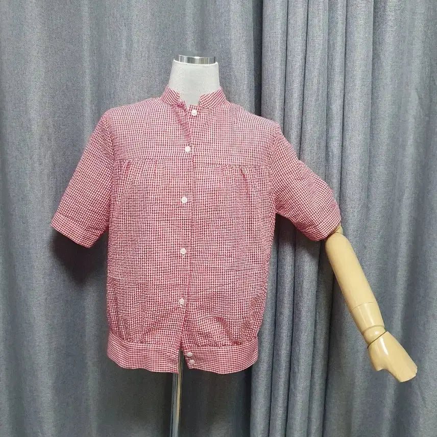 [BUNJANG] Vintage Red Checkered Blouse / 지짐 레드체크 블라우스