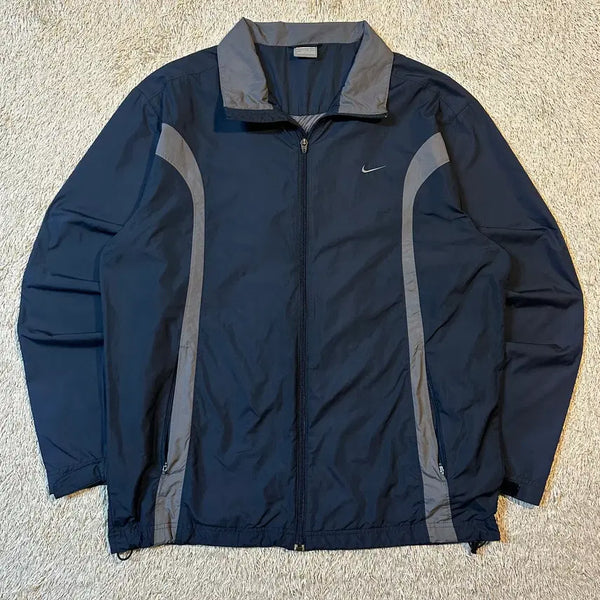 [BUNJANG] Nike 00s Old School Swoosh Color Block Windbreaker Jacket Navy L / [L] 희귀) 00's 나이키 올드스쿨 스우시 배색 바람막이 자켓 네이비