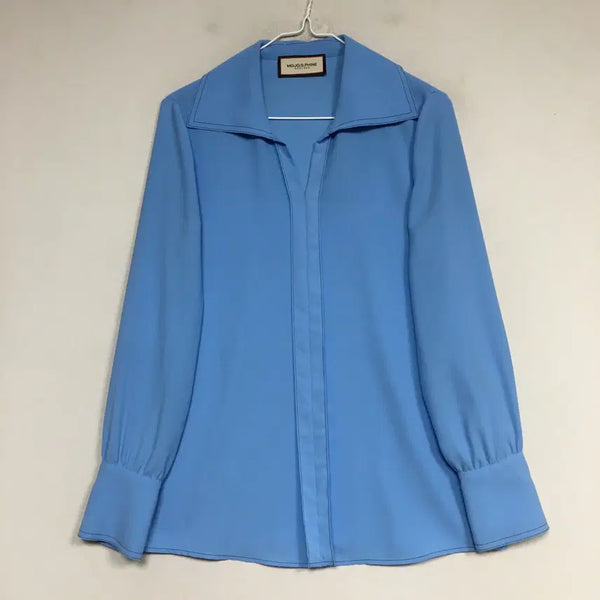 [BUNJANG] MOJO.S.PHINE Sky Blue Simple Collar Blouse Size 55 / 모조에스핀 심플 카라 블라우스 55