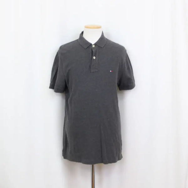 [BUNJANG] Tommy Hilfiger Men's Premium 100% Cotton Pique Polo T-Shirt (M) - Heather Grey / [정품] 타미힐피거 남성 반팔 피케 카라 티셔츠 (M) 상상샵