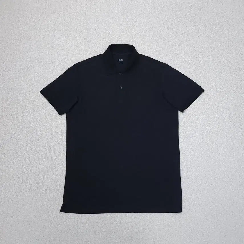[BUNJANG] Uniqlo Men's Short Sleeve Collar T-Shirt Black / (M)유니클로 남자 반팔 티셔츠 카라티 블랙 여름
