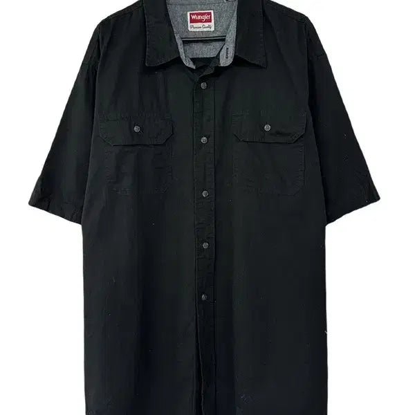 [BUNJANG] Wrangler Vintage Cotton Two-Pocket Short-Sleeve Shirt Black / [L] WRANGLER 랭글러 빈티지 코튼투포켓 반팔셔츠 블랙