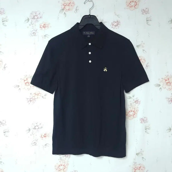 [BUNJANG] Brooks Brothers Men's Silk Blend Short Sleeve Polo Shirt (Dark Navy, M) / M)브룩스브라더스 남성 실크혼방 반팔카라티