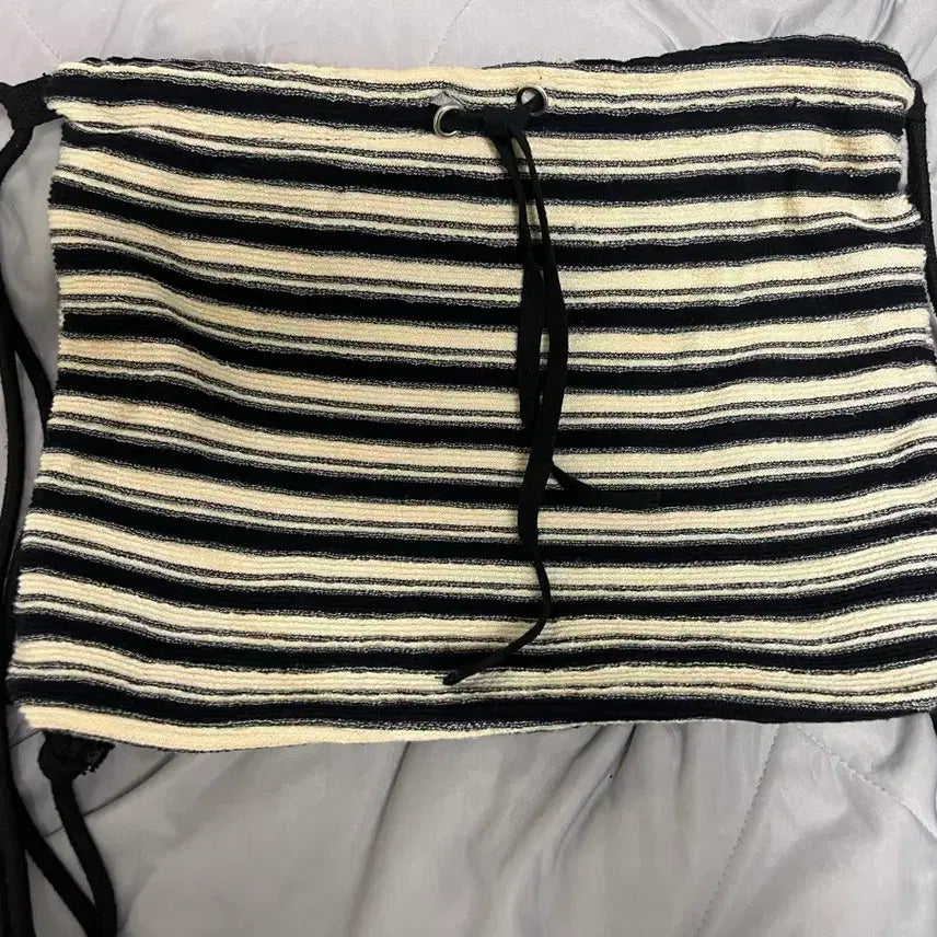 [BUNJANG] Stripe Cotton Backpack / 스트라이프 코튼 백팩