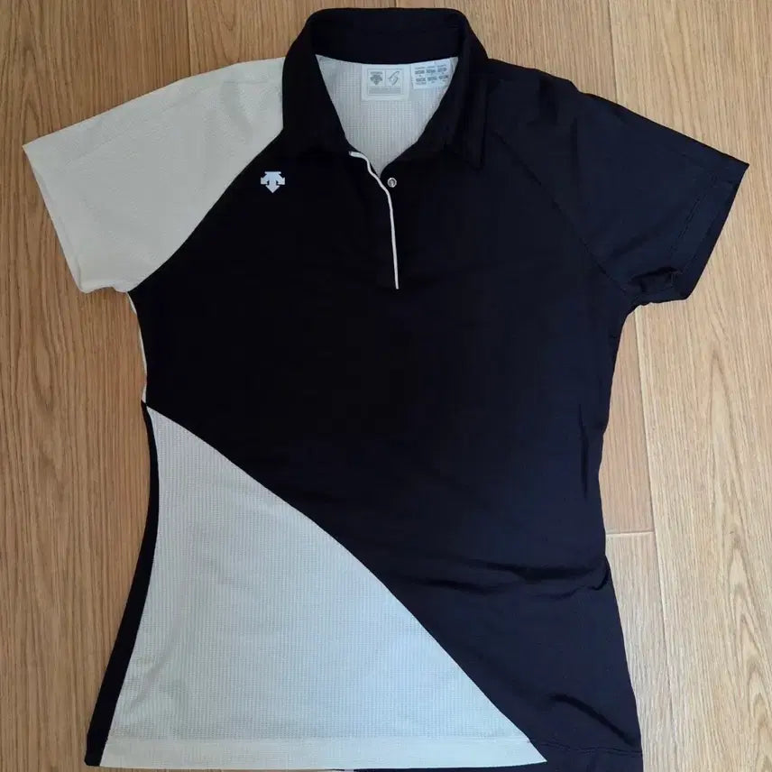 [BUNJANG] Descente Golf Short Sleeve Polo Shirt Navy/White / 데상트 골프웨어 반팔 카라티 네이비/화이트