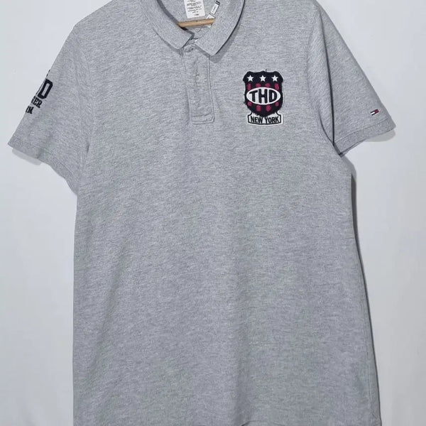 [BUNJANG] Tommy Hilfiger Gray Short Sleeve Polo T-Shirt XL / XL ) 타미힐피거 그레이 PK 반팔티