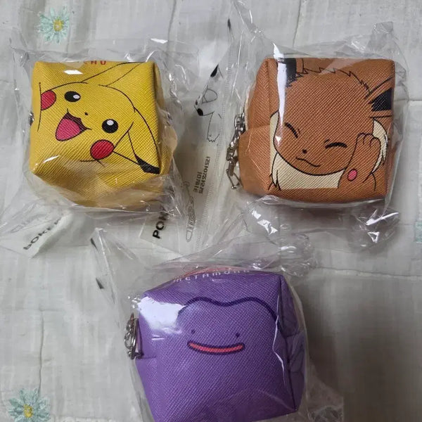 [BUNJANG] Pokemon Charmander, Eevee, Ditto Pouch 3-Set / 포켓몬 파이리/이브이/메타몽 파우치 3종 세트