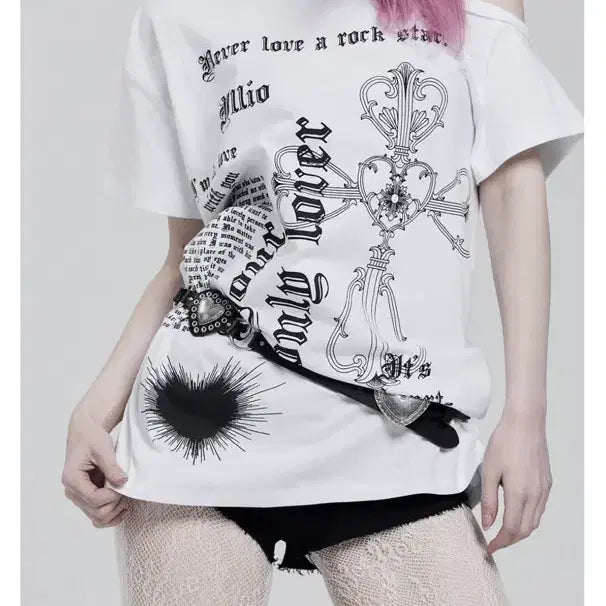 [BUNJANG] illio White One-Shoulder T-shirt / 일리오 illio 화이트 원숄더 티셔츠