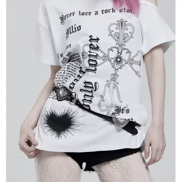 [BUNJANG] illio White One-Shoulder T-shirt / 일리오 illio 화이트 원숄더 티셔츠
