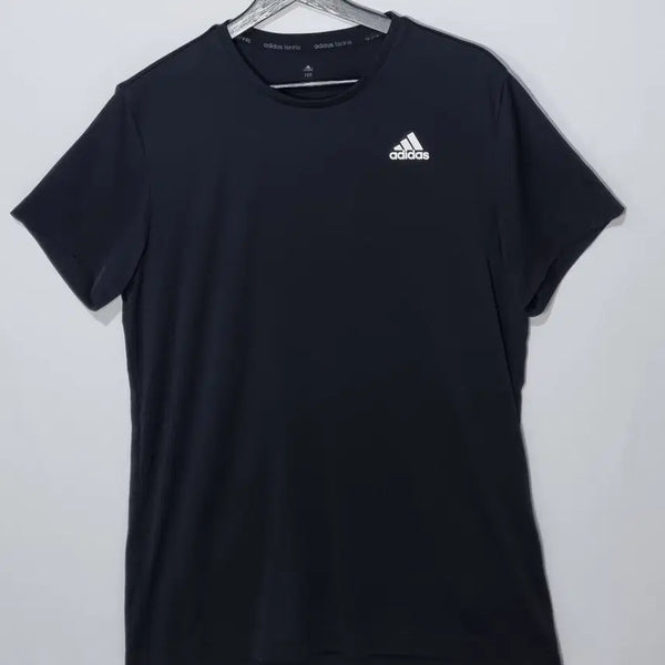 [BUNJANG] Adidas Tennis Black Functional Short Sleeve T-Shirt / 100) 아디다스 테니스 블랙 기능성 반팔티