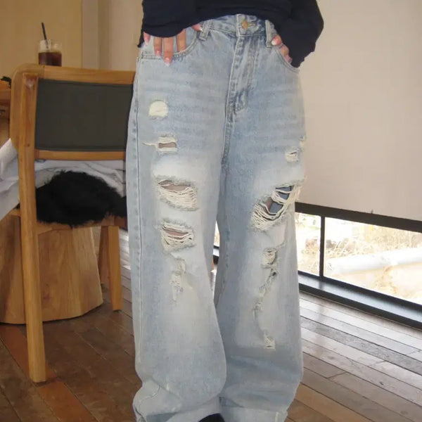 [BUNJANG] Our Cabinet Fight Damage Pants / 아워캐비넷 fight damage pants