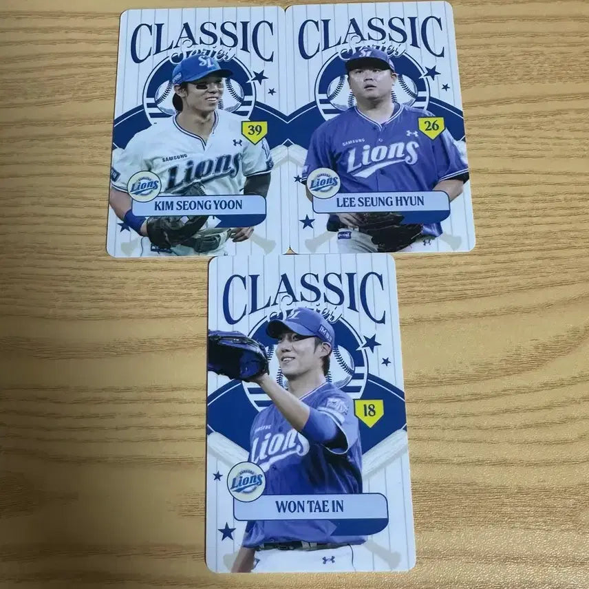 [BUNJANG] Samsung Lions Classic Photocard Bundle Set (Kim Sung-yoon, Woo Seung-hyun, Won Tae-in) / 삼성라이온즈 클래식 포카 김성윤 우승현 원태인 일괄