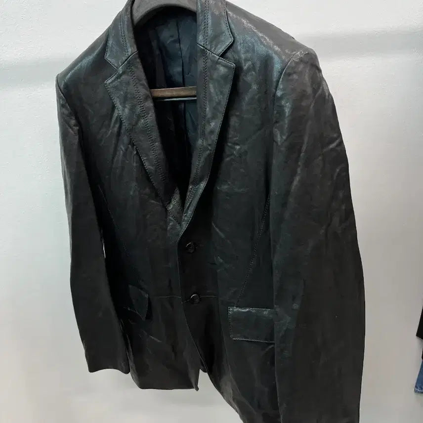 [BUNJANG] Franco Ferraro Leather Blazer / 95) 프랑코페라로 레더 블레이져