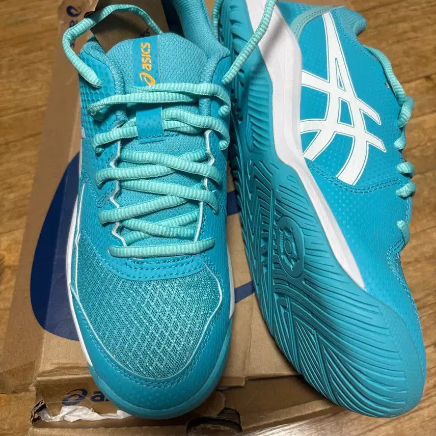 [BUNJANG] ASICS Gel-Dedicate 8 Pickleball Shoes Energy Aqua/White (Women's) / (새상품)아식스 젤-데디케이트 255 테니스화 에너지 아쿠아/화이트