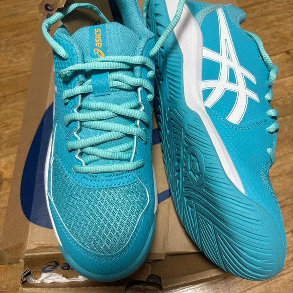 [BUNJANG] ASICS Gel-Dedicate 8 Pickleball Shoes Energy Aqua/White (Women's) / (새상품)아식스 젤-데디케이트 255 테니스화 에너지 아쿠아/화이트