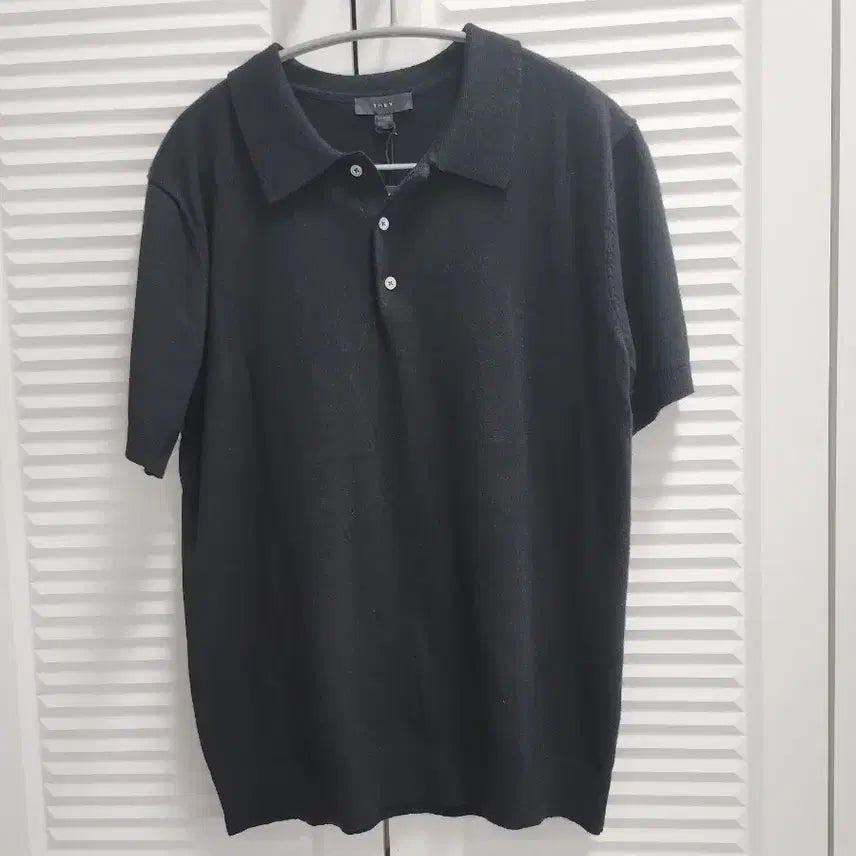 [BUNJANG] Musinsa Signature Collar Knit Polo T-Shirt Black L / 무신사 시그니처 카라 니트 폴로티 블랙 L