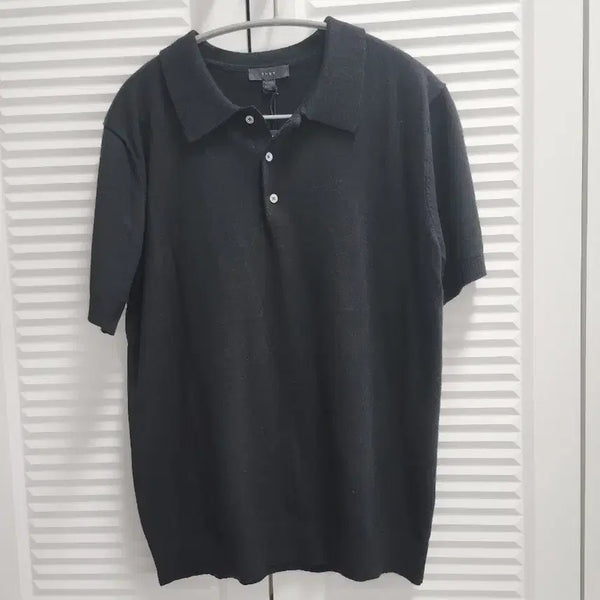 [BUNJANG] Musinsa Signature Collar Knit Polo T-Shirt Black L / 무신사 시그니처 카라 니트 폴로티 블랙 L