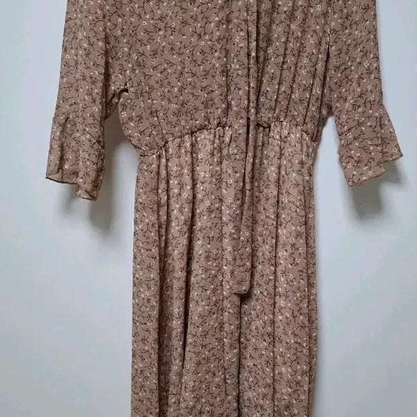 [BUNJANG] Dark Pink Chiffon Floral Maxi Dress / 어두운핑크톤  쉬폰원피스