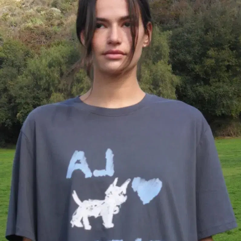 [BUNJANG] LOW CLASSIC LOVE PARK T-SHIRT Charcoal M / [로우클래식] 러브 파크 반팔 티셔츠 LOVE PARK T-SHIRT