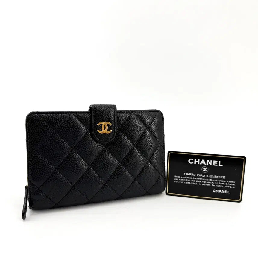 [BUNJANG] Chanel Classic Caviar Diary Wallet / 샤넬 클래식 캐비어 다이어리 중지갑